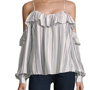 PARKER Striped Cold Shoulder Blouse